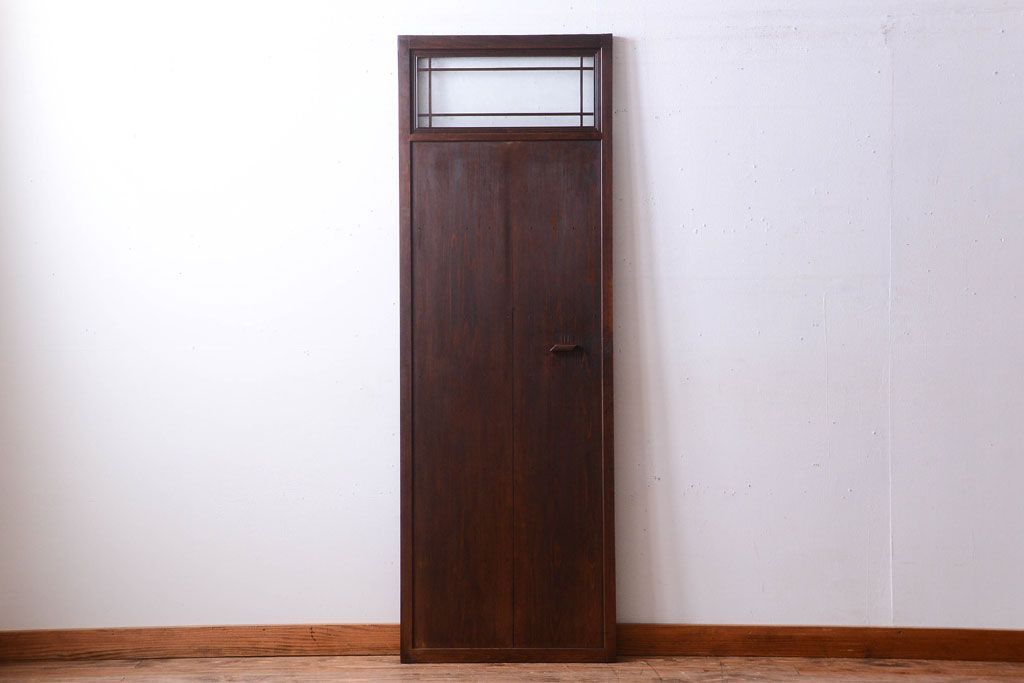 アンティーク　結霜ガラス入り!古い木製の上質なドア(扉)