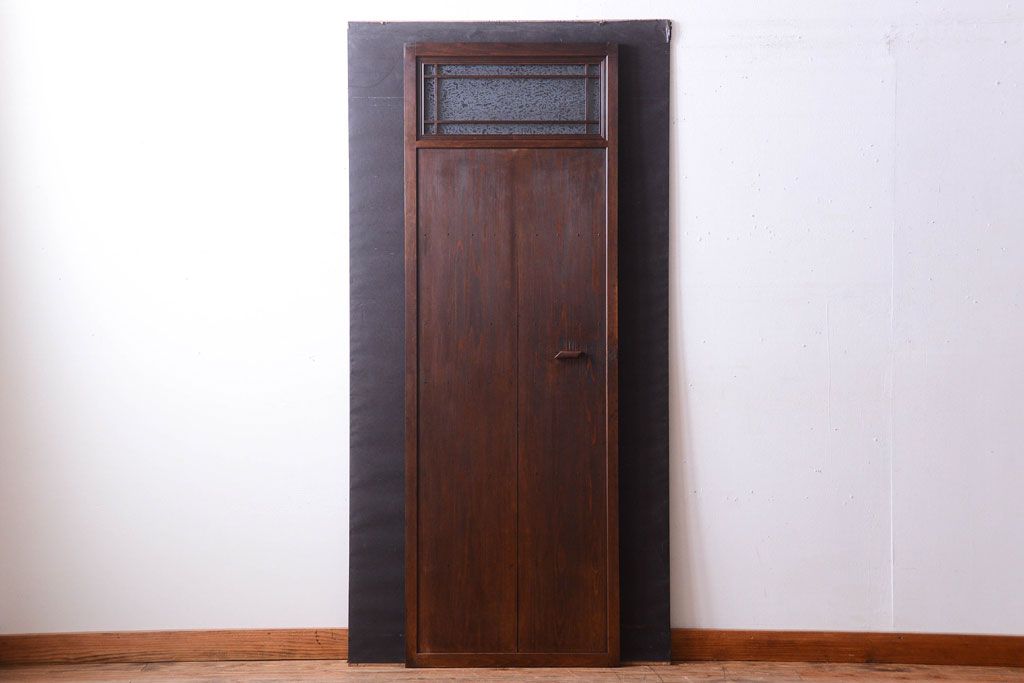 アンティーク　結霜ガラス入り!古い木製の上質なドア(扉)