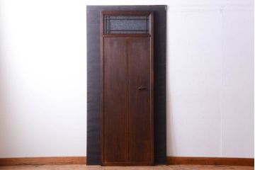 アンティーク　結霜ガラス入り!古い木製の上質なドア(扉)