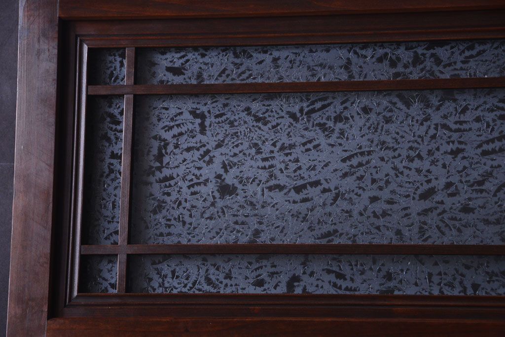 アンティーク　結霜ガラス入り!古い木製の上質なドア(扉)