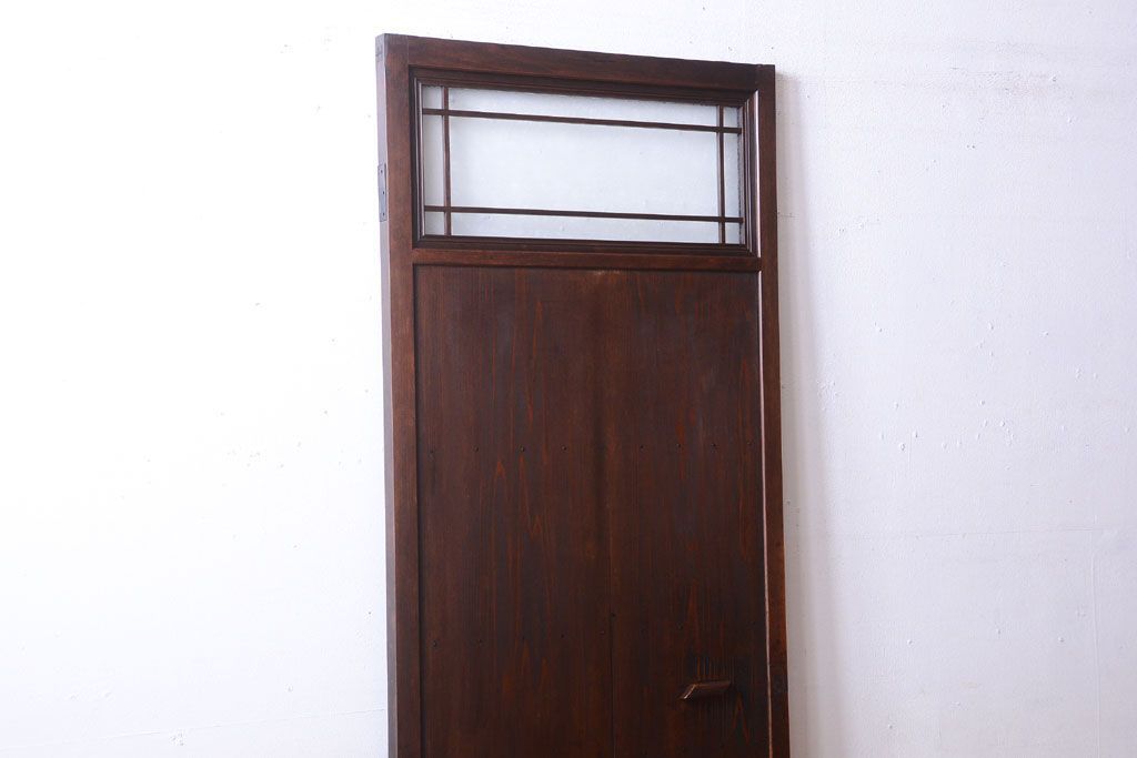 アンティーク　結霜ガラス入り!古い木製の上質なドア(扉)