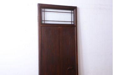 アンティーク　結霜ガラス入り!古い木製の上質なドア(扉)