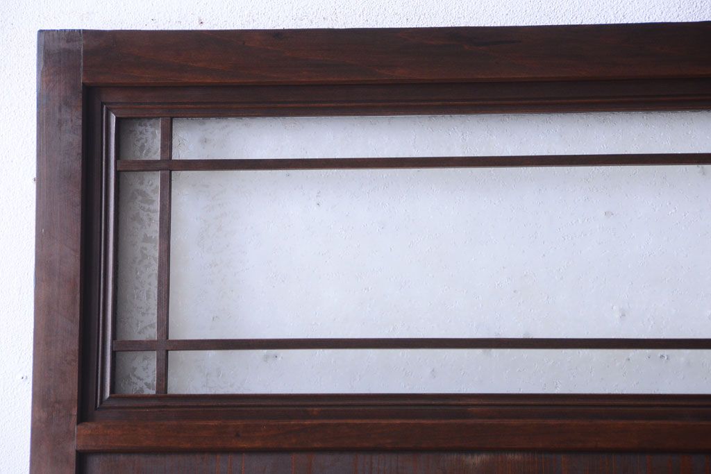 アンティーク　結霜ガラス入り!古い木製の上質なドア(扉)