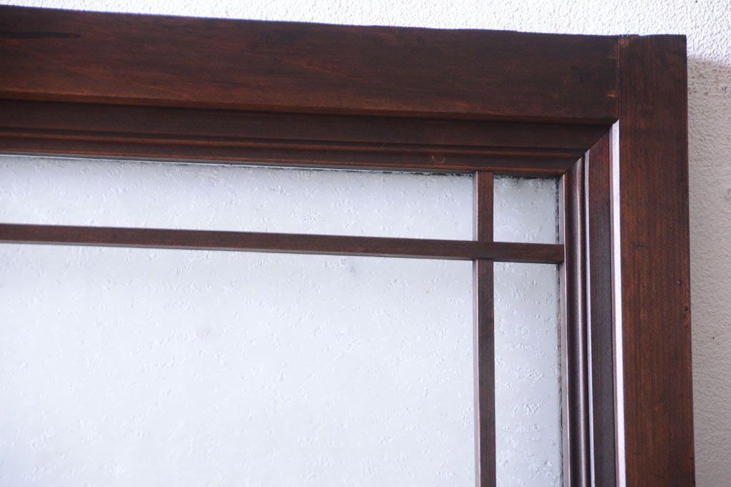 アンティーク　結霜ガラス入り!古い木製の上質なドア(扉)