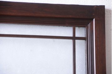 アンティーク　結霜ガラス入り!古い木製の上質なドア(扉)