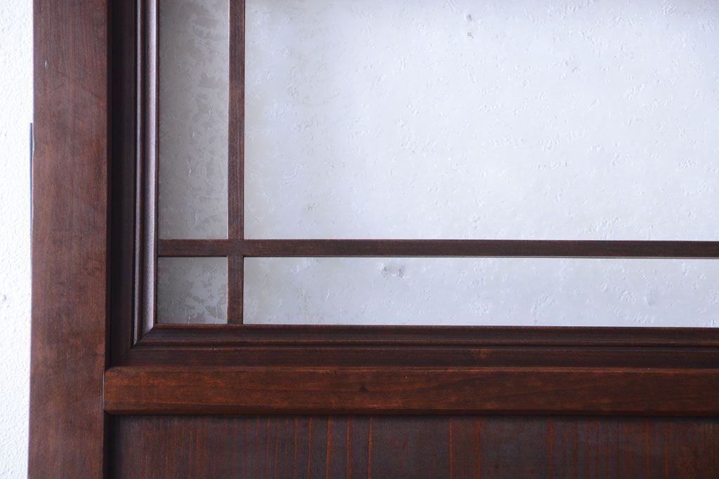 アンティーク　結霜ガラス入り!古い木製の上質なドア(扉)