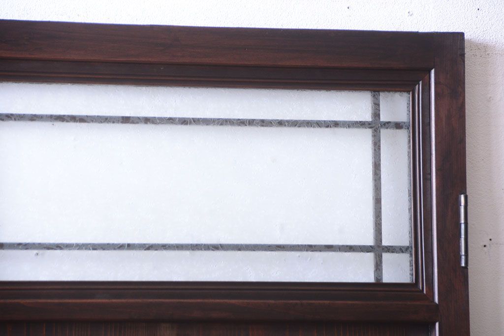 アンティーク　結霜ガラス入り!古い木製の上質なドア(扉)