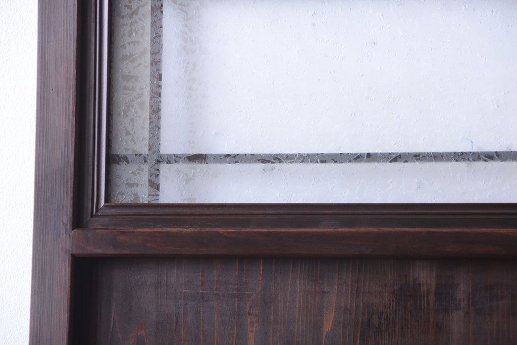 アンティーク　結霜ガラス入り!古い木製の上質なドア(扉)