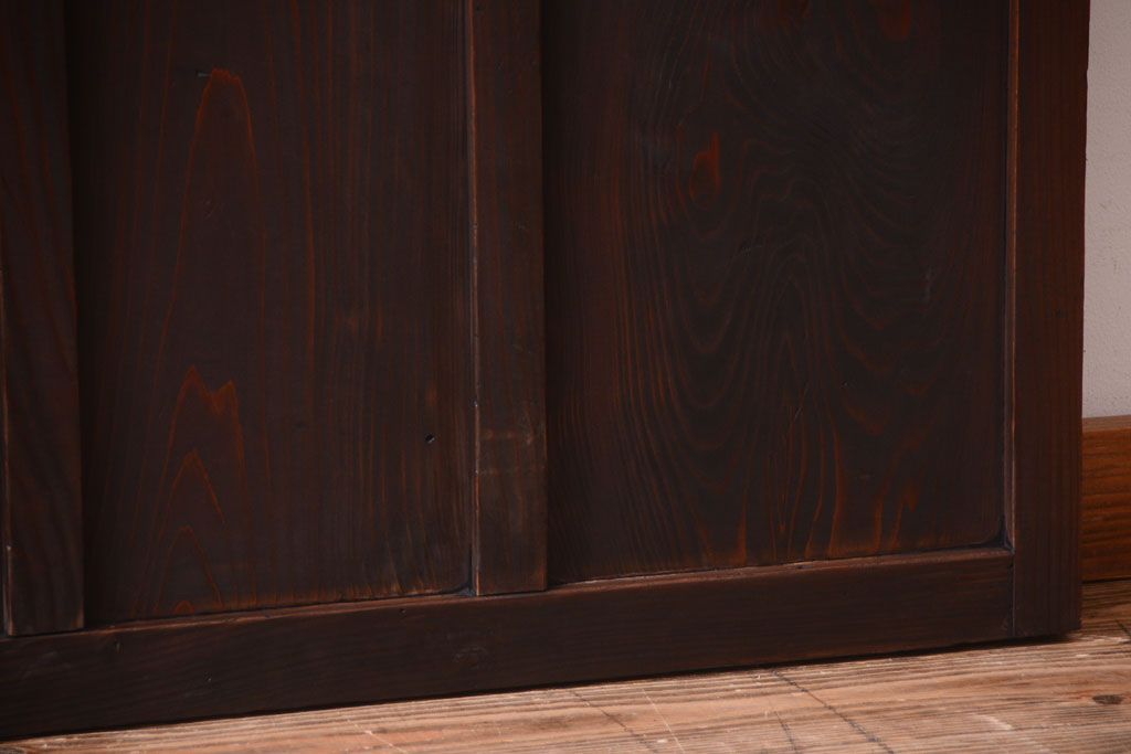 和製アンティーク　古い木の味わい深いガラス戸