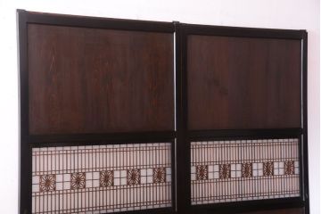 古民具・骨董　和製アンティークの上品な組子帯戸2枚セット