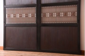 古民具・骨董　和製アンティークの上品な組子帯戸2枚セット