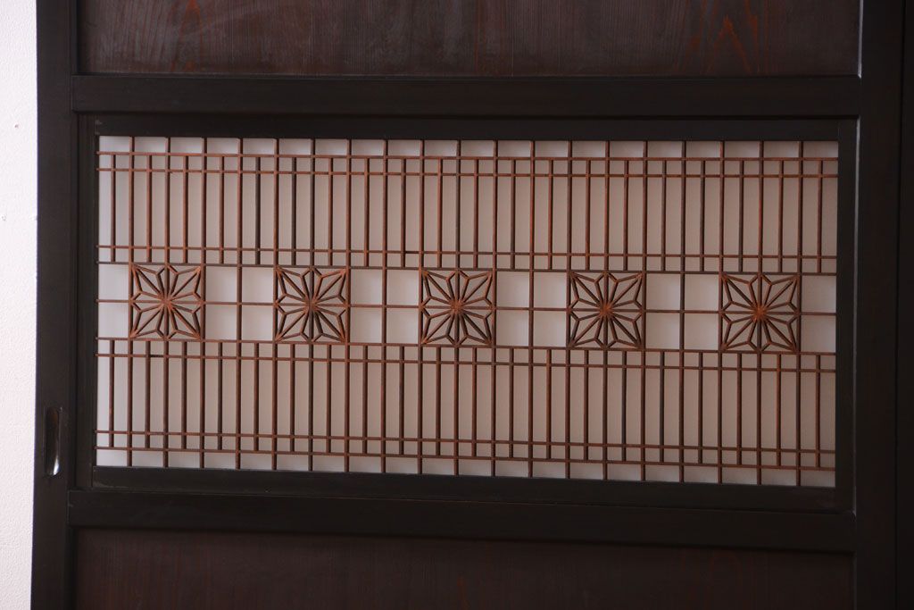 古民具・骨董　和製アンティークの上品な組子帯戸2枚セット