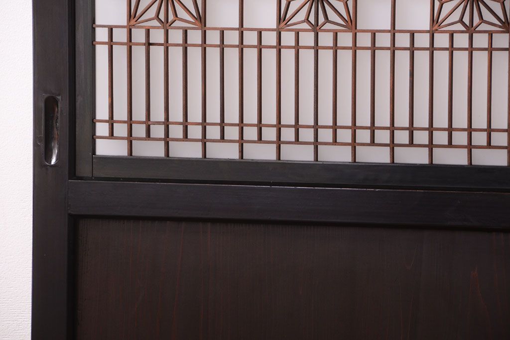 古民具・骨董　和製アンティークの上品な組子帯戸2枚セット