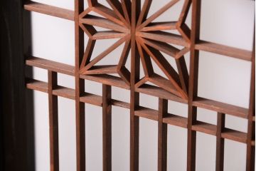 古民具・骨董　和製アンティークの上品な組子帯戸2枚セット