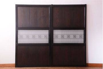 古民具・骨董　和製アンティークの上品な組子帯戸2枚セット