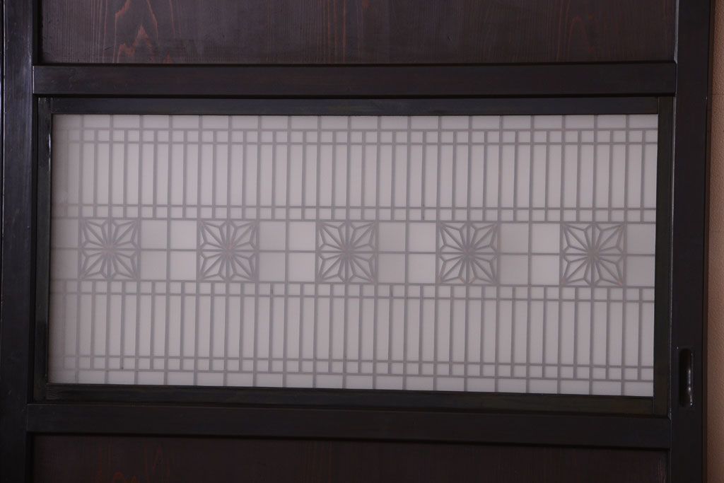 古民具・骨董　和製アンティークの上品な組子帯戸2枚セット