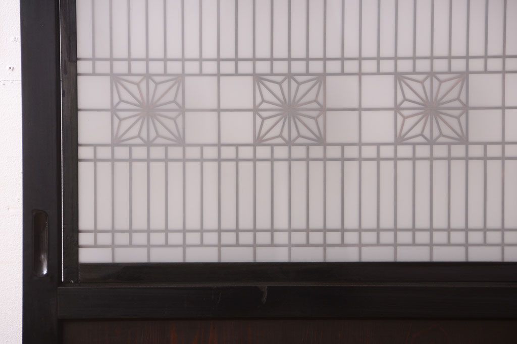 古民具・骨董　和製アンティークの上品な組子帯戸2枚セット