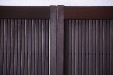 古民具・骨董　裏障子付き!上質なアンティーク格子戸2枚セット(2)
