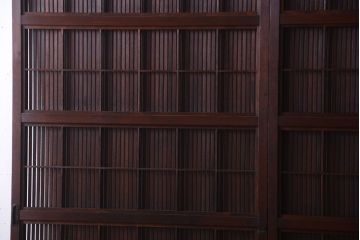 古民具・骨董　裏障子付き!上質なアンティーク格子戸2枚セット(2)