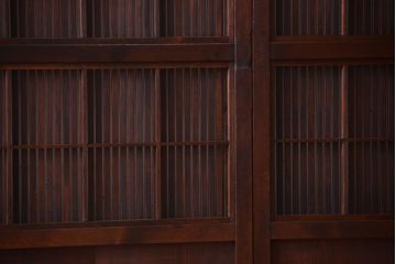 古民具・骨董　裏障子付き!上質なアンティーク格子戸2枚セット(2)