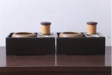 アンティーク雑貨　古民具・骨董　唐木材製　煙草盆・火入付(茶道具)