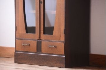 レトロ家具　昭和レトロ　古い木製のアンティーク本箱(ブックケース)