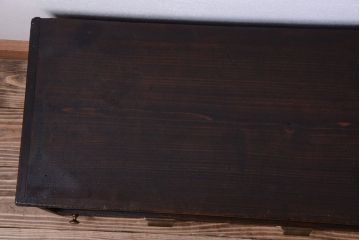 アンティーク家具　アンティーク　モールガラス引き戸のシンプルで小さなローボード(収納棚)(1)