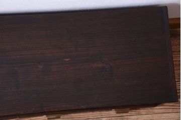 アンティーク家具　アンティーク　モールガラス引き戸のシンプルで小さなローボード(収納棚)(1)