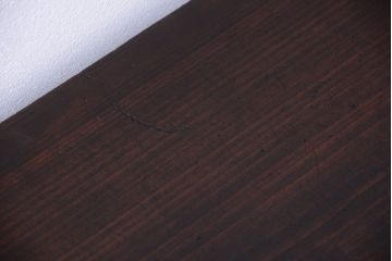 アンティーク家具　アンティーク　モールガラス引き戸のシンプルで小さなローボード(収納棚)(1)