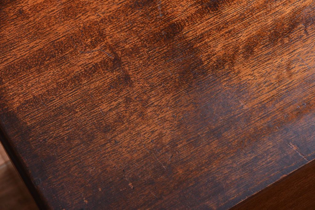 アンティーク家具　アンティーク　モールガラス引き戸のシンプルで小さなローボード(収納棚)(2)