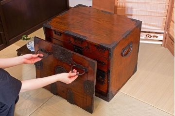アンティーク雑貨　古民具・骨董　江戸〜明治期　仙台箪笥　船箪笥(掛硯型、懸硯型、舟箪笥、帳箱)