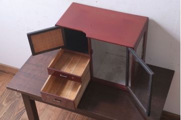 レトロ家具　昭和レトロ　ショーケース付き!小さな収納棚