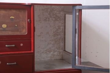 レトロ家具　昭和レトロ　ショーケース付き!小さな収納棚