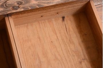 レトロ家具　和製アンティーク　モールガラス入り!大ぶりなレトロ本箱(ブックケース)(2)