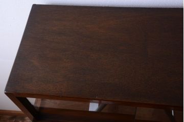 レトロ家具　和製アンティーク　モールガラス入り!大ぶりなレトロ本箱(ブックケース)(2)