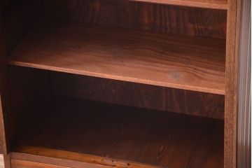 レトロ家具　和製アンティーク　モールガラス入り!大ぶりなレトロ本箱(ブックケース)(2)