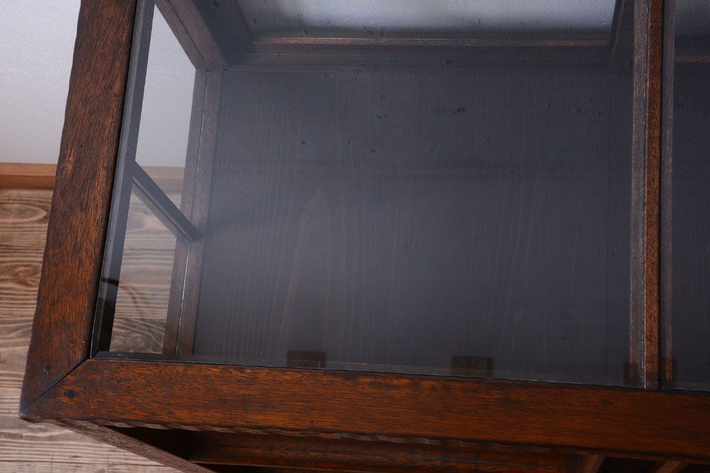 アンティーク家具　大正ロマン　古いタバコ屋のモダンな脚付きアンティークガラスケース
