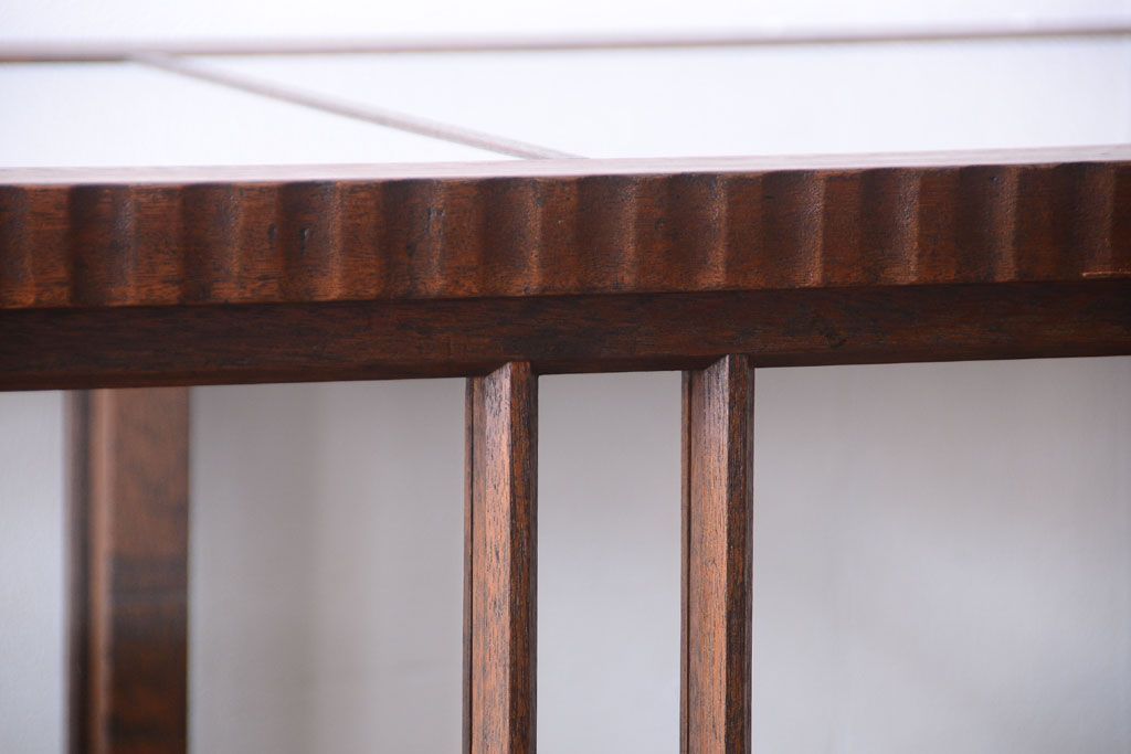 アンティーク家具　大正ロマン　古いタバコ屋のモダンな脚付きアンティークガラスケース