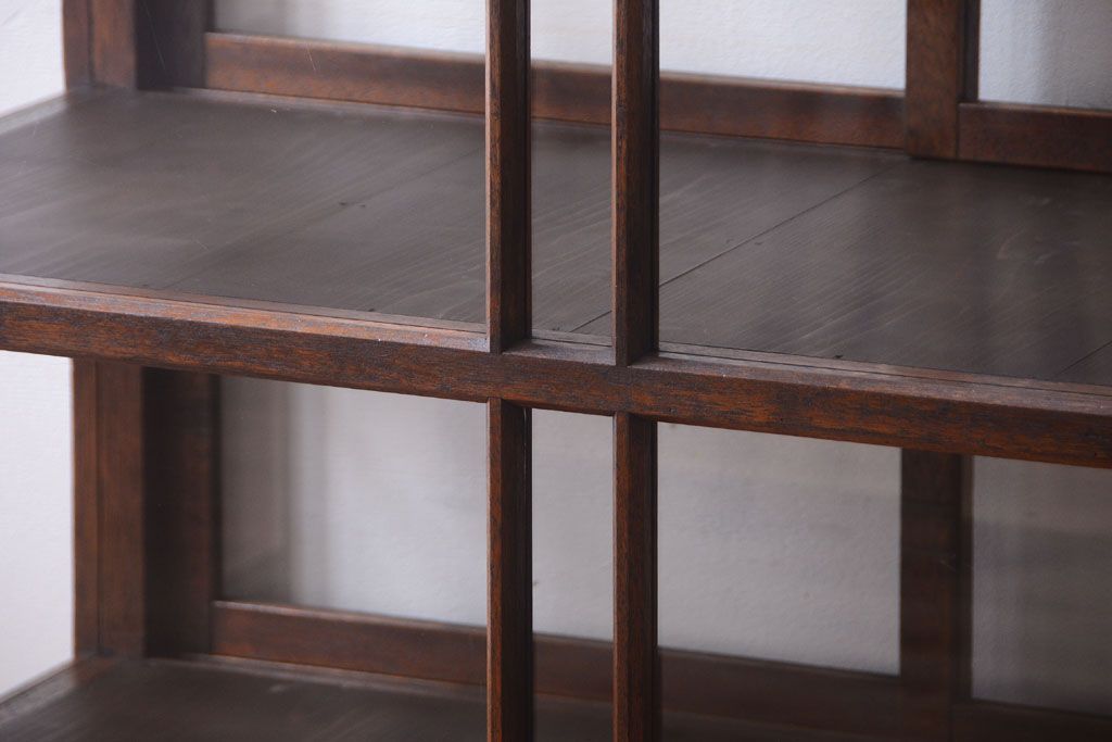 アンティーク家具　大正ロマン　古いタバコ屋のモダンな脚付きアンティークガラスケース