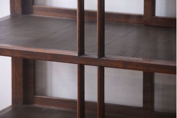 アンティーク家具　大正ロマン　古いタバコ屋のモダンな脚付きアンティークガラスケース