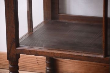 アンティーク家具　大正ロマン　古いタバコ屋のモダンな脚付きアンティークガラスケース