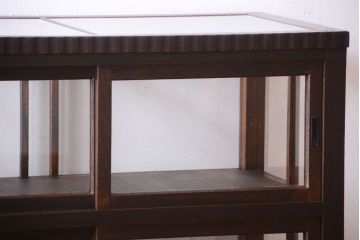 アンティーク家具　大正ロマン　古いタバコ屋のモダンな脚付きアンティークガラスケース