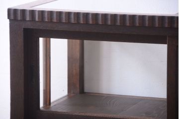 アンティーク家具　大正ロマン　古いタバコ屋のモダンな脚付きアンティークガラスケース