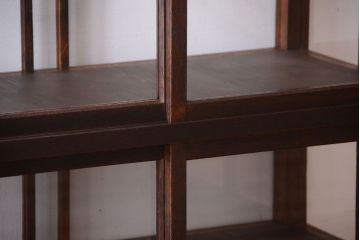 アンティーク家具　大正ロマン　古いタバコ屋のモダンな脚付きアンティークガラスケース