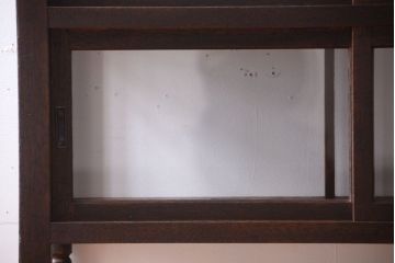 アンティーク家具　大正ロマン　古いタバコ屋のモダンな脚付きアンティークガラスケース