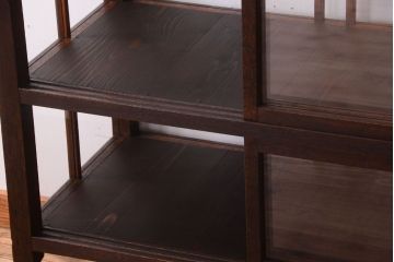 アンティーク家具　大正ロマン　古いタバコ屋のモダンな脚付きアンティークガラスケース