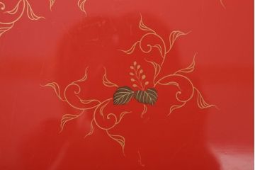 アンティーク雑貨　和製アンティーク 昭和十四年　輪島塗　桐蒔絵朱塗木膳4客セット(1)