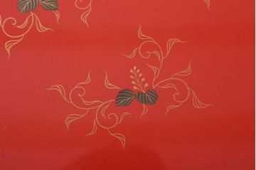 和製アンティーク 昭和十四年　輪島塗　桐蒔絵朱塗木膳4客セット(2)