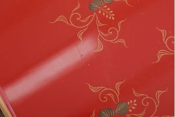 和製アンティーク 昭和十四年　輪島塗　桐蒔絵朱塗木膳4客セット(2)
