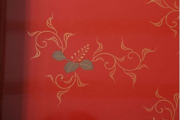 和製アンティーク 昭和十四年　輪島塗　桐蒔絵朱塗本膳4客セット